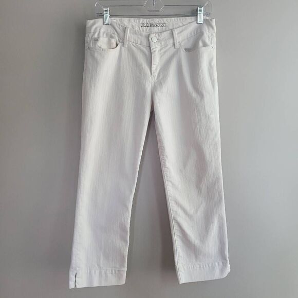 Joe's jeans white socialite kicker straight leg split hem cropped minimalist - Picture 1 of 13